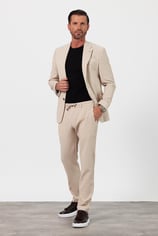 Exclusive Bej Spor Takım Elbise Slimfit Kırlangıç Yaka