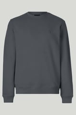 Füme Renk Basic Bisiklet Yaka Relaxed Regular Erkek Sweatshirt - FÜME