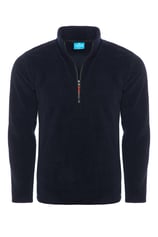 Unisex Oversize Fit Rahat Kesim Tüylenme Yapmayan Soğuk Geçirmez Yarım Fermuarlı Siyah Dik Yaka Polar Sweatshirt LACİVERT