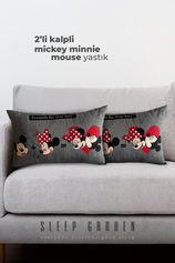 Kalpli Mickey Mouse-Minnie Mause Yastık 2'li 40x65 2'li Sleep Garden