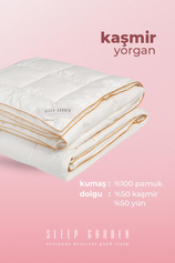 KAŞMİR YORGAN KLASİK BİYELİ TEK KİŞİLİK 155x215 JÜT KETEN ÇANTALI  Sleep Garden