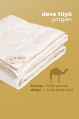 Sleep Garden Deve Tüyü Yorgan Biyeli Şık Tek Kişilik 155x215 cm Jüt Keten Çantalı Sleep Garden