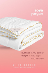 SOYA YORGAN BİYELİ TEK KİŞİLİK 155X215 TELA ÇANTALISLEEP GARDEN Soya Yorgan Biyeli Tek Kişilik 155x215 Tela Çantalı | Yüksek Kalite, Doğal Malzeme ve Rahatlık! Uygun Fiyatlarla sleepgarden.com.tr'de. Hemen İnceleyin!Sleep Garden