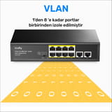 Cudy FS1010P 8 Port 10/100Mbps 120W PoE+, 2 Uplink Portlu… 8