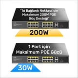 Cudy FS1018PS1 16 Port 10/100Mbps 200W PoE+,2 Gigabit… 5