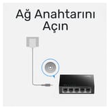 Cudy FS105 5Port 10/100Mbps Duvar Montajlı Metal Masaüstü… 5