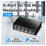 Cudy FS105 5Port 10/100Mbps Duvar Montajlı Metal Masaüstü… 2