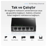Cudy FS105 5Port 10/100Mbps Duvar Montajlı Metal Masaüstü… 3