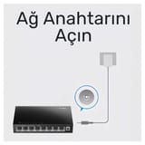 Cudy FS108 8Port 10/100Mbps Duvar Montajlı Metal Masaüstü… 5