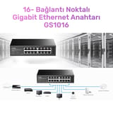 Cudy GS1016 10/100/1000Mbps 8KMAC 16 Port Gigabit Metal… 2