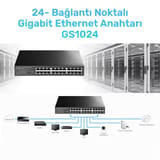Cudy GS1024 16K MAC, 24 Port Gigabit Metal Switch 4