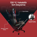 NPO GC2001BR 2D Kolçaklı,RGB Ledli,Boyun ve Sırt Destekli… 6
