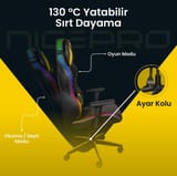 NPO GC2001YB 2D Kolçaklı,RGB Ledli,Boyun ve Sırt Destekli… 6
