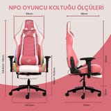 NPO GC3001PW Masajlı,RGB,4D Kolçaklı,Ayak Destekli Oyuncu… 5