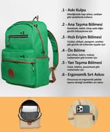 NPO nJoy 16" Unisex Notebook & Günlük Sırt Çantası-Benetton… 6
