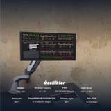 NPO STD121F Tek Kol Monitör Tutucu - Beyaz 7