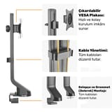 NPO STD2101B 17"-32" VESA Uyumlu 180° Yükseklik Ayarlı… 5