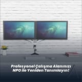 NPO STD222 Çift Kol Monitör Tutucu - Beyaz 5