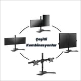 NPO STD320S Çift Kol 15"-24" Monitör ve TV Tutucu Stand -… 7