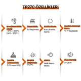 ThermoPro TP27C Alarmlı, Işıklı, Kablosuz 150m Menzilli ve… 9