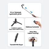 USAMS 2in1 Bluetooth Kumandalı Tripod ve 360° Selfie Çubuğu… 9