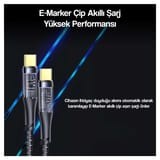 USAMS SJ574 Type-C To Type-C PD 100W Şeffaf Çipli Örgülü… 7