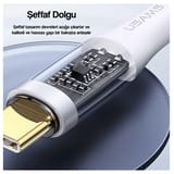 USAMS SJ574 Type-C To Type-C PD 100W Şeffaf Çipli Örgülü… 6