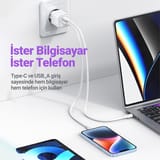 Usams US-CC189W 30W QC+PD (Type-C+USB) Mini Hızlı Şarj… 5