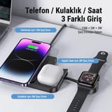 Usams US-CD190 15W 3in1 Masaüstü Kablosuz Hızlı Şarj Cihazı 4