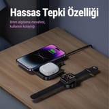 Usams US-CD190 15W 3in1 Masaüstü Kablosuz Hızlı Şarj Cihazı 5