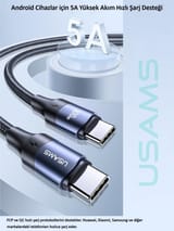 Usams US-SJ524 Örgülü 1.2m Type-C to Type-C 100w PD Hızlı… 9