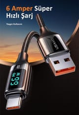 Usams US-SJ544 Dijital Göstergeli,Çipli,Örgülü,1.2m PD 66W… 6