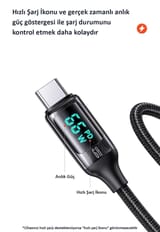 Usams US-SJ544 Dijital Göstergeli,Çipli,Örgülü,1.2m PD 66W… 7