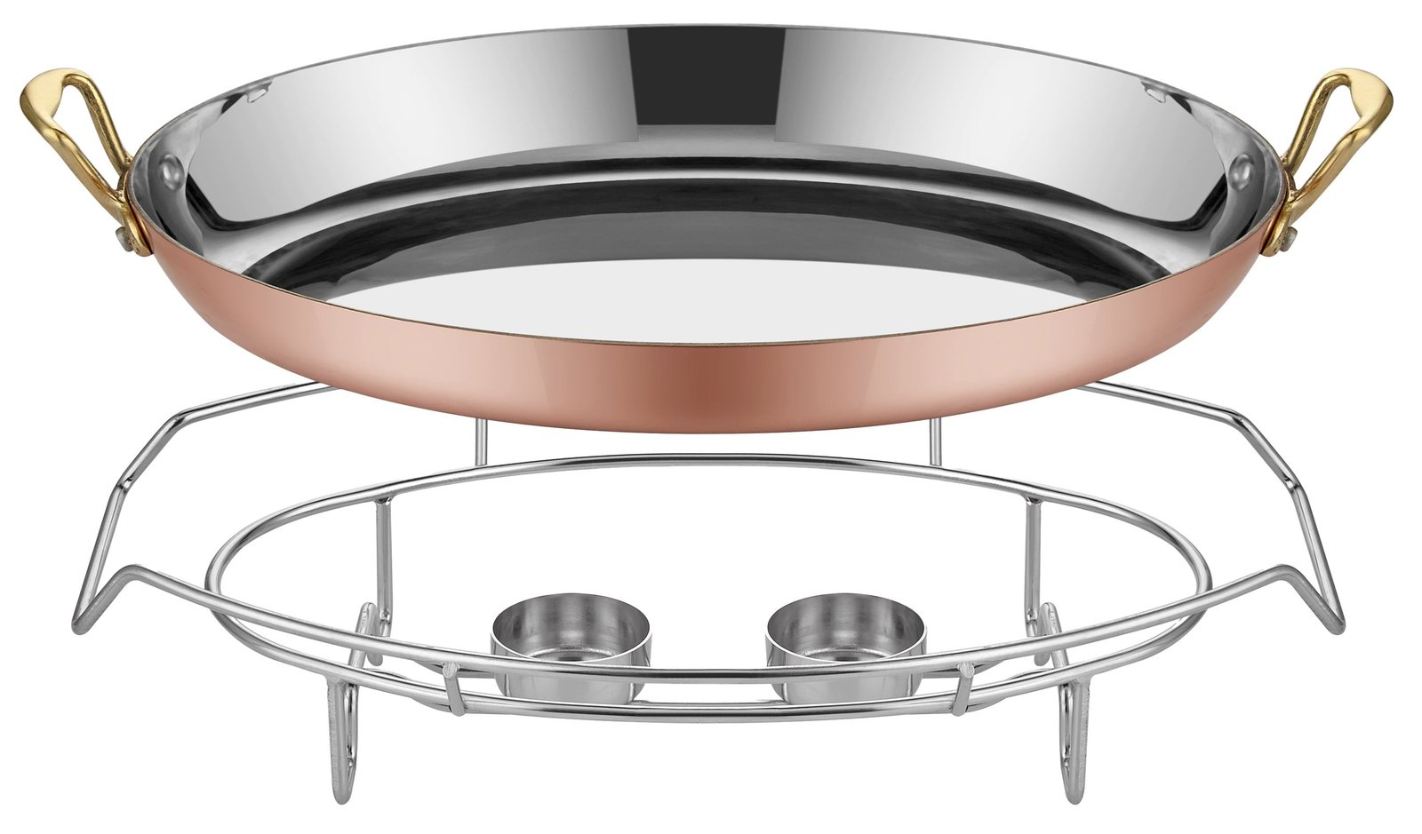 Multi Metal Copper Oval Dish 30cm and Stand