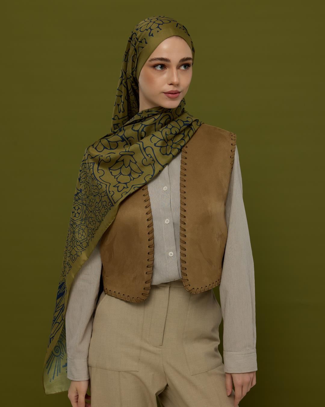 Altın & Lacivert Harem Rüyası Desen Şal - 72 · görsel 4