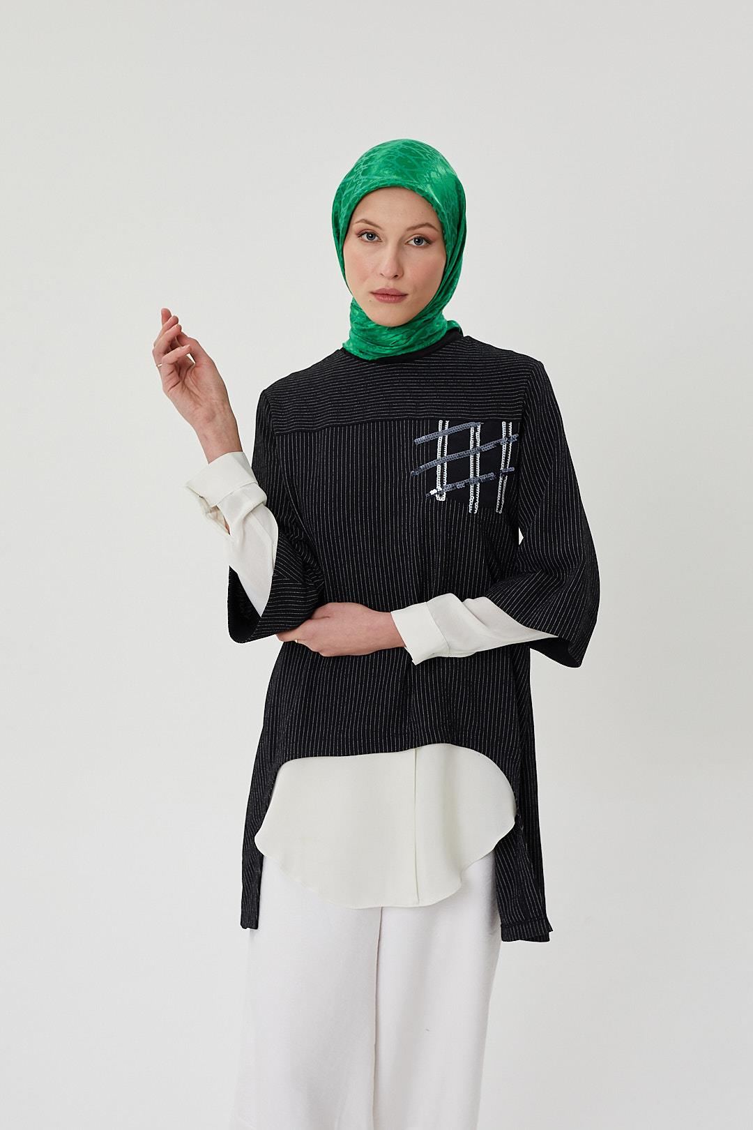 Benetton D Desen Parlak Jakar Eşarp · görsel 3