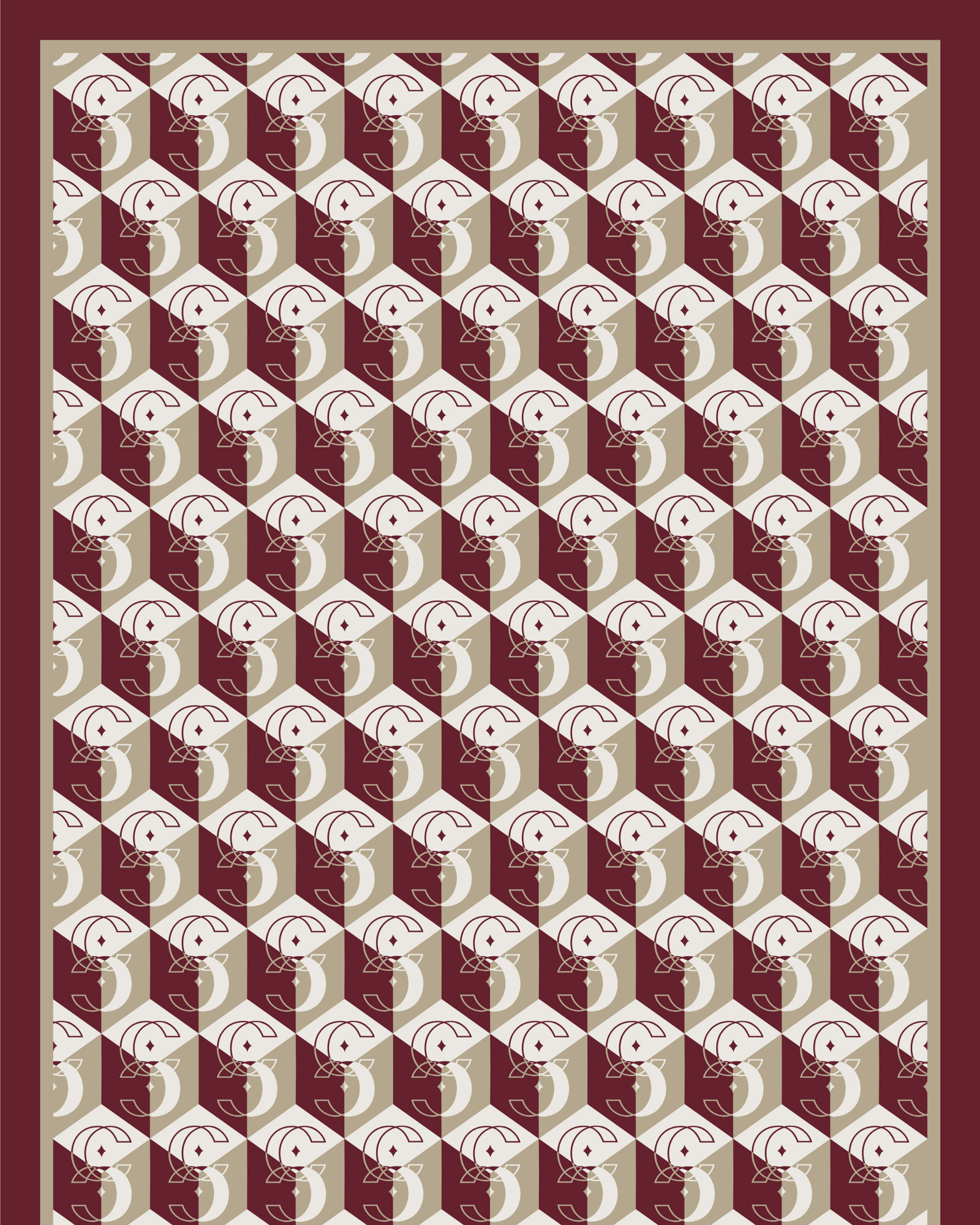 Bordo Icon Vual İpek Şal · görsel 5