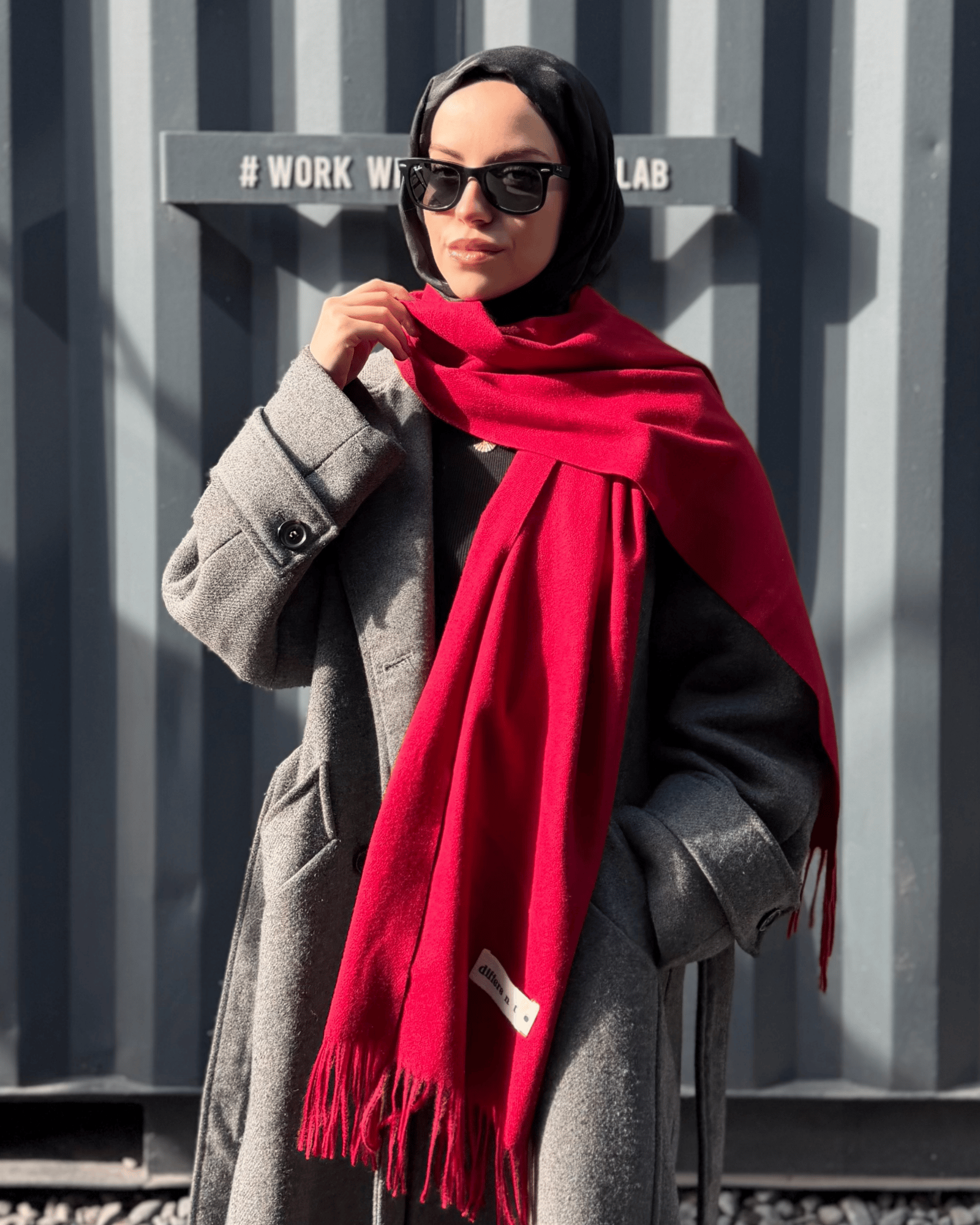 Bordo İthal Kaşmir Atkı · görsel 2