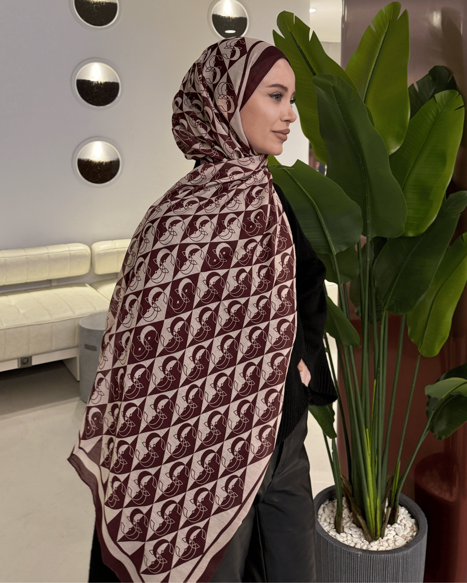 Bordo Legacy Vual İpek Şal · görsel 2