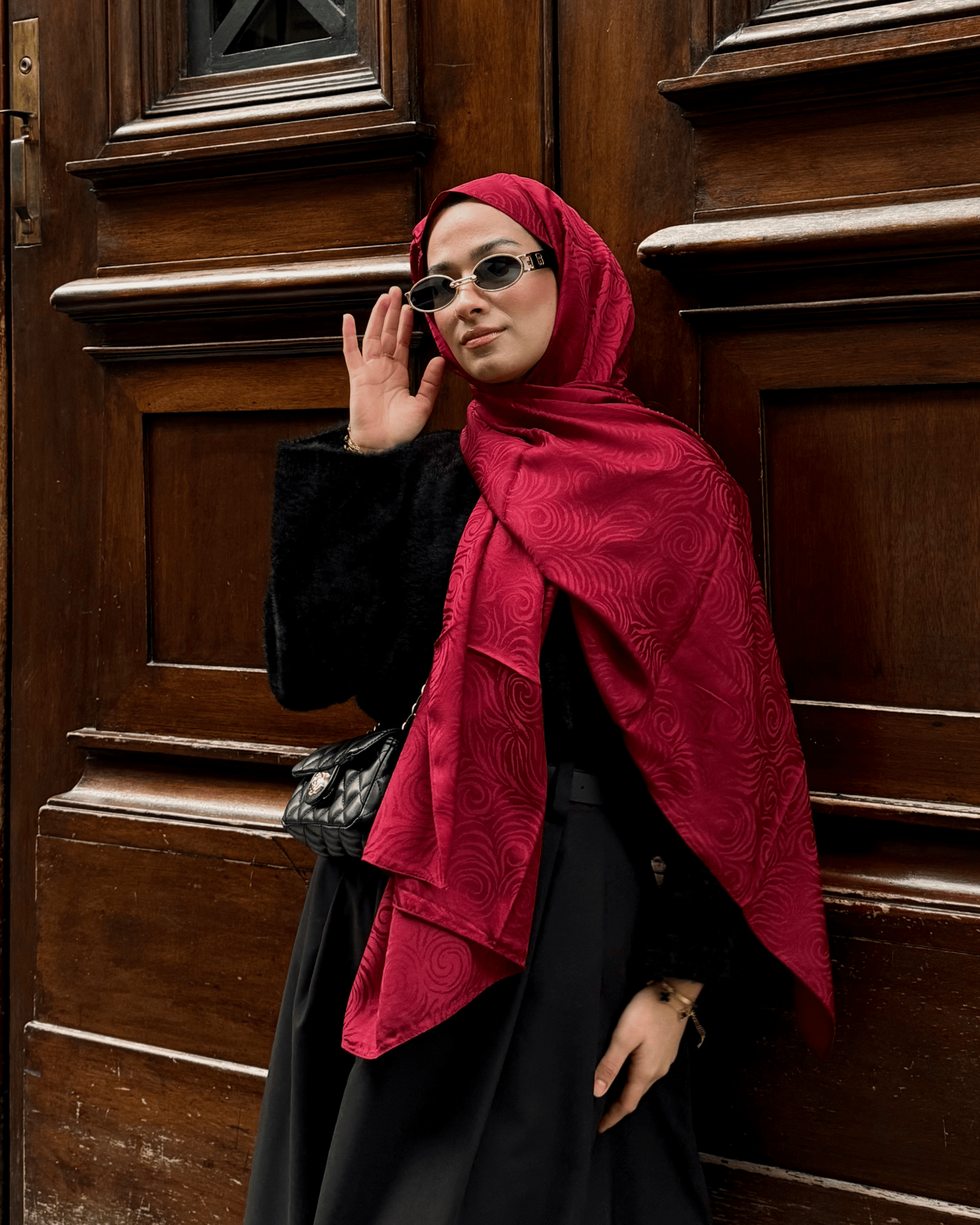 Bordo Revan Desen Jakar Şal · İpeksi Jakar · görsel 2