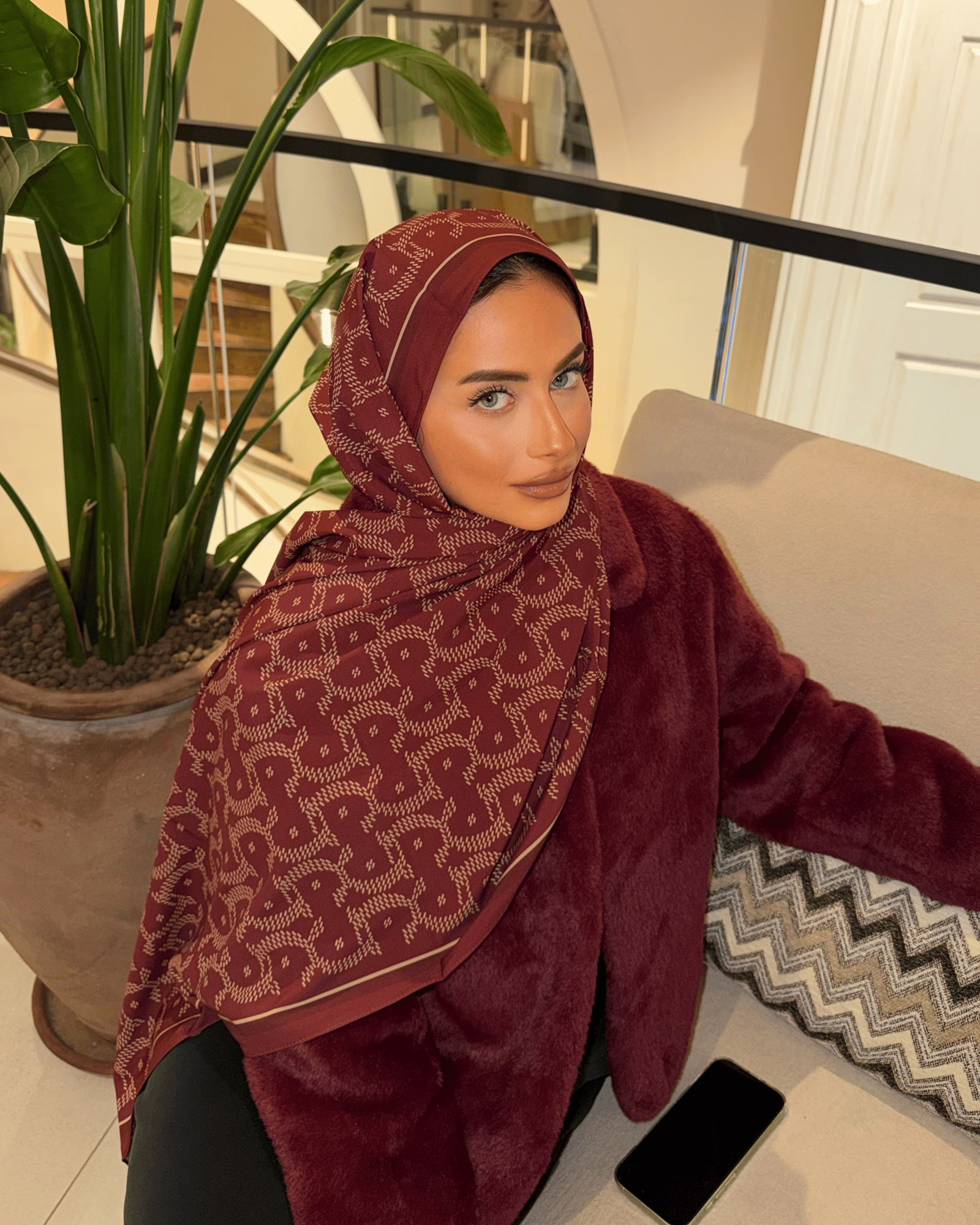 Bordo Select Vual İpek Şal · görsel 4