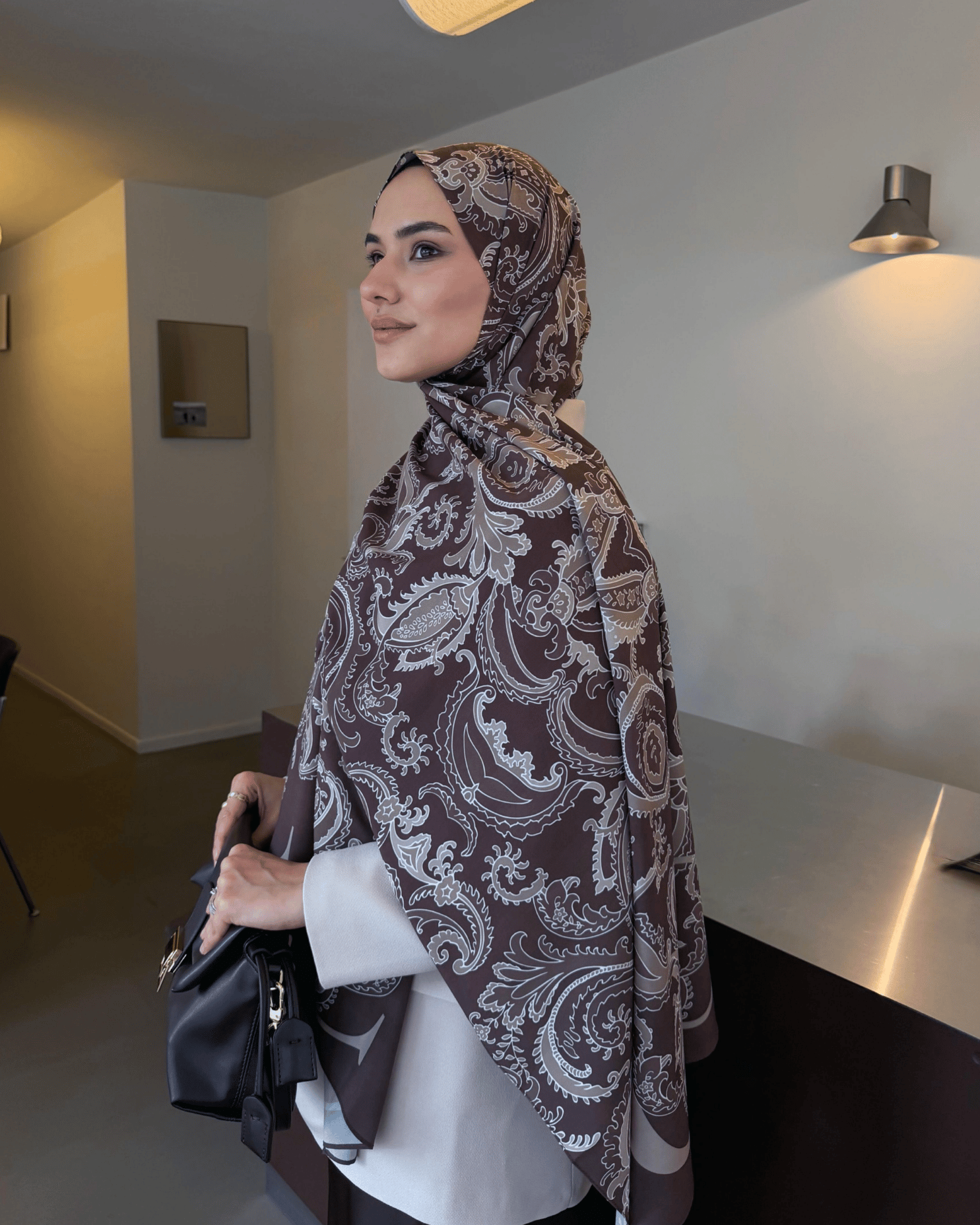 Eslem'in Acı Kahve Deva Desen Pamuk Vual Şal Tercihi · görsel 2