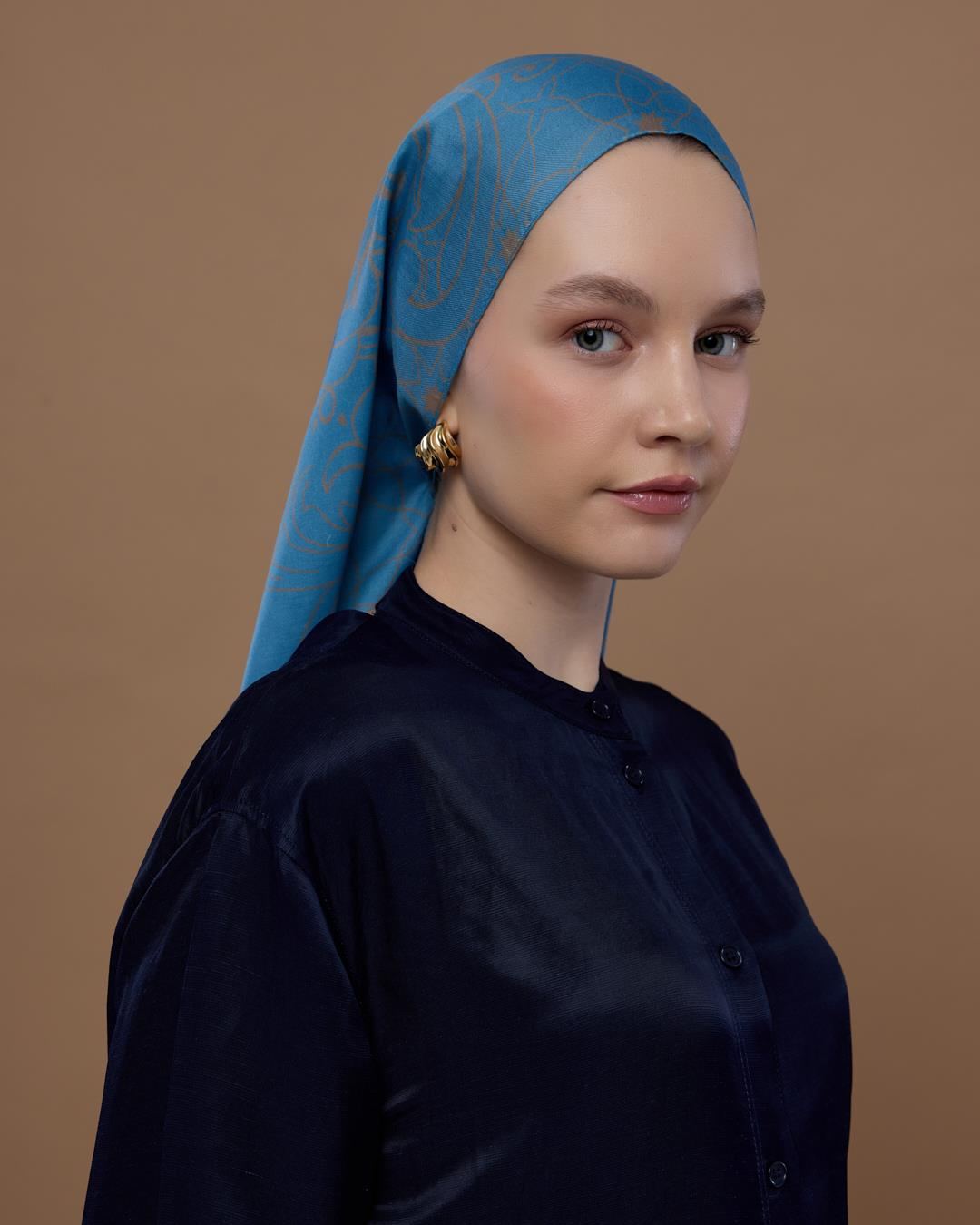 Çakıl Mavisi & Tarçın Dumanı Efsunlu Desen Şal - 51 · görsel 3