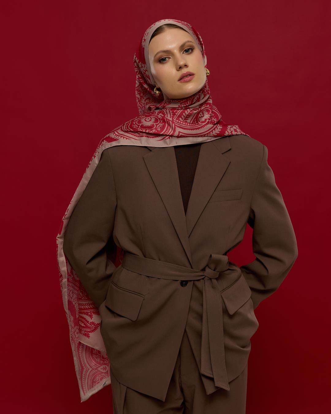 Fildişi & Gülkurusu Sultani Desen Şal - 10 · görsel 4