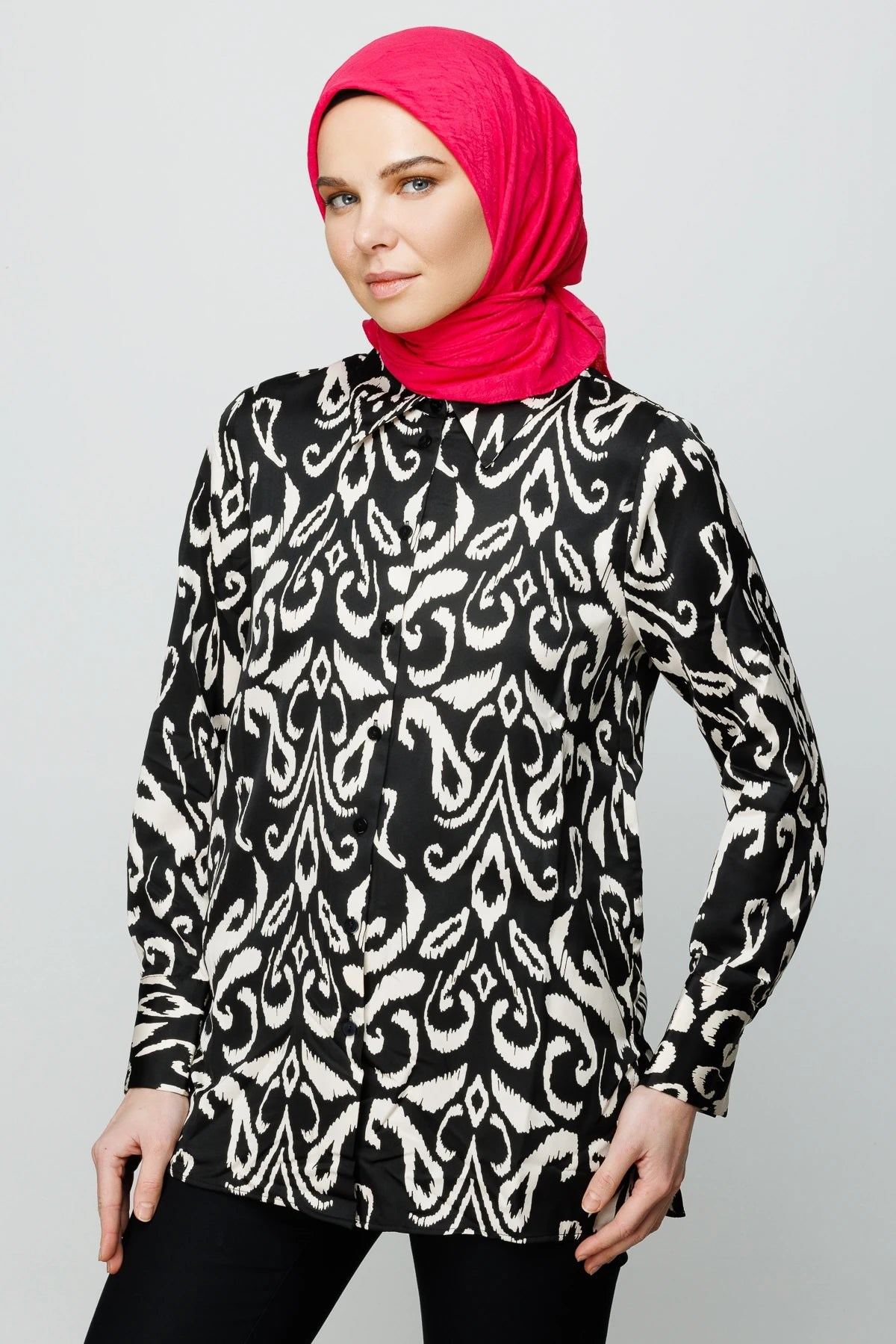 Fuşya Bambu Eşarp · görsel 2