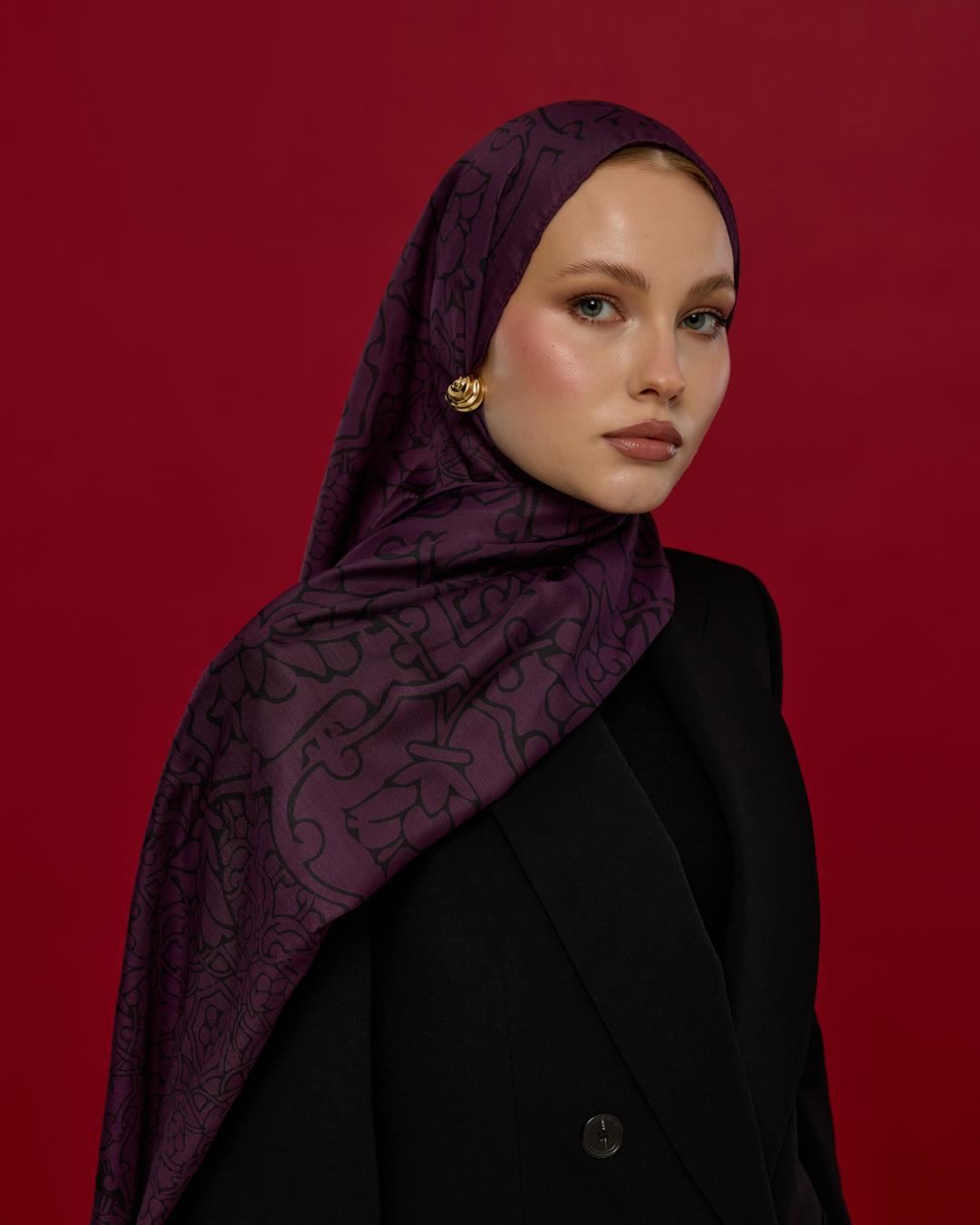 Gece & Mürdüm Harem Rüyası Desen Şal - 76 · görsel 3