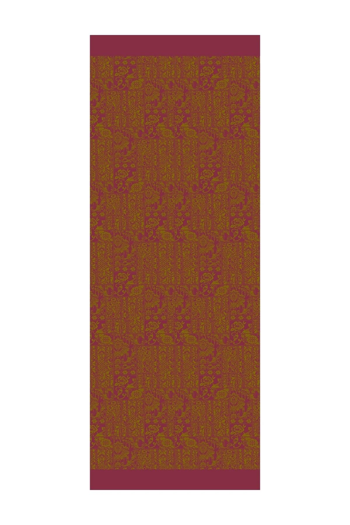 Yağ Yeşili-Mürdüm Henna Desen Çift Taraflı Şal · Kaşmir · görsel 2