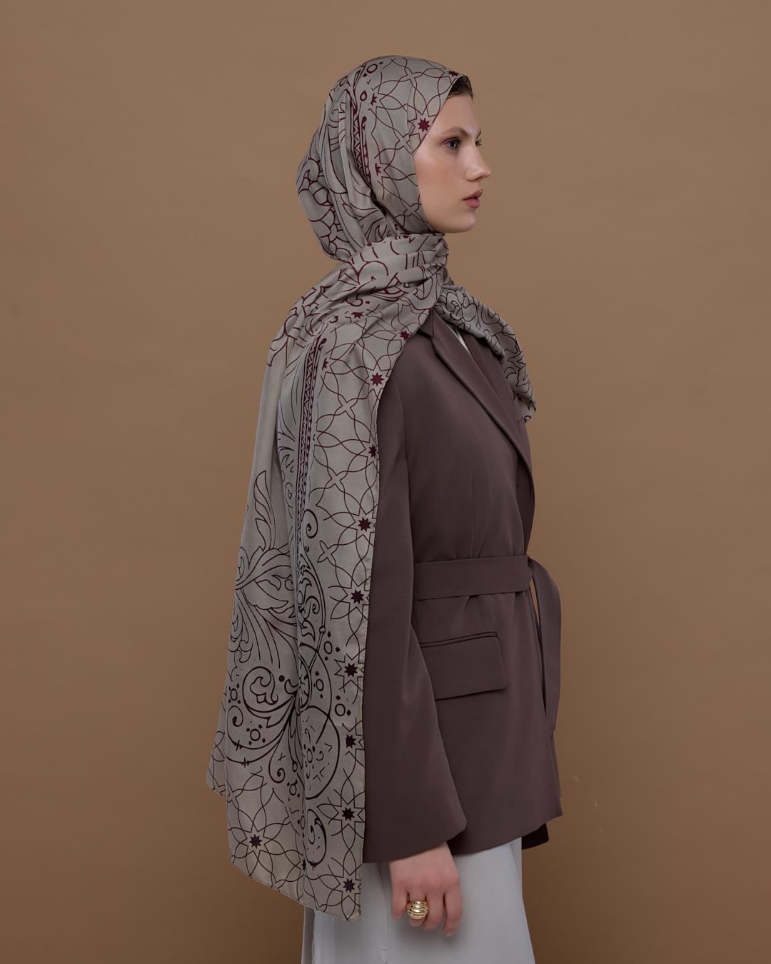 İnci Taşı & Tarçın Kabuk Efsunlu Desen Şal - 12 · görsel 5