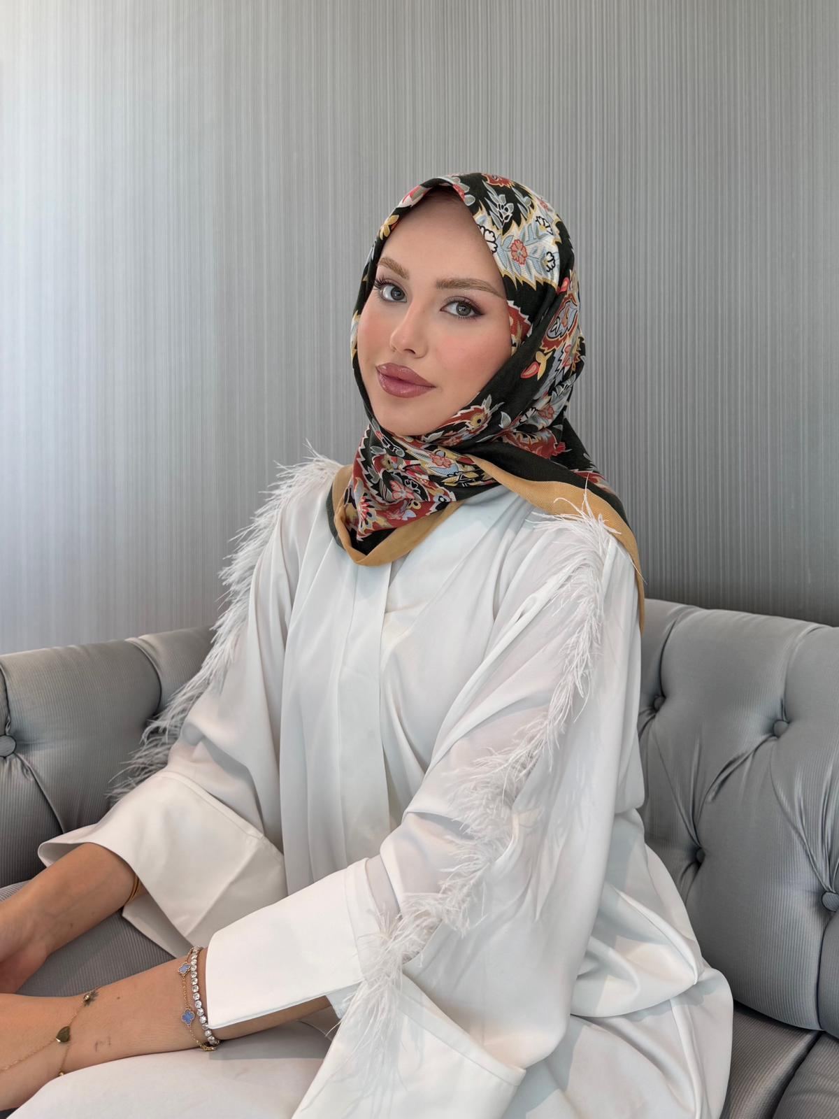 İthal Gold & Siyah E 3 Yün Kaşmir Eşarp · görsel 5