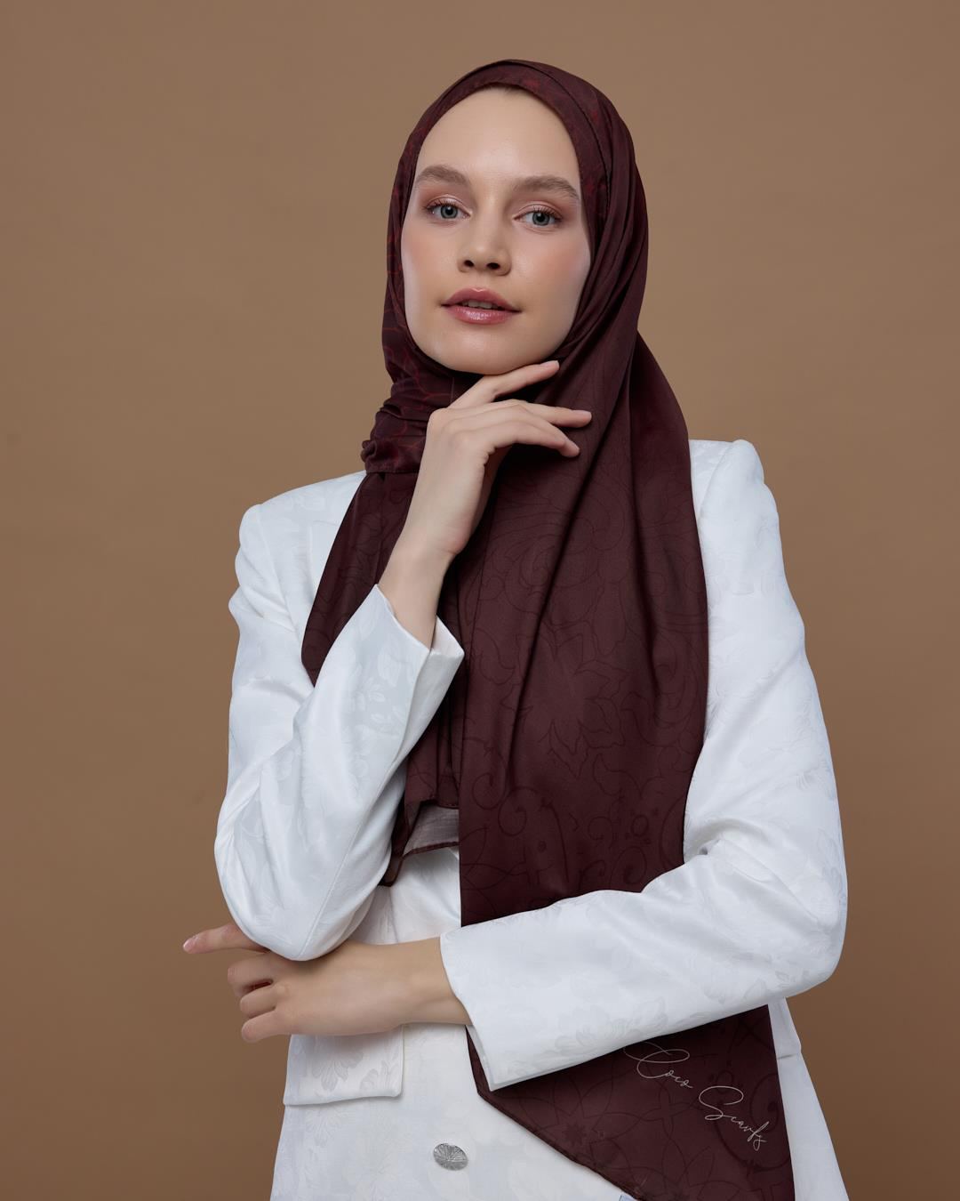 Kestane Kabuğu & Tuzlu Karamel Efsunlu Desen Şal - 13 · görsel 3